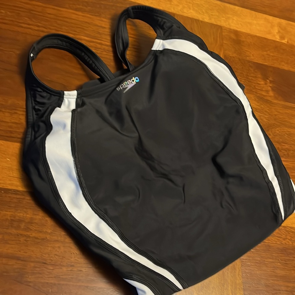 Speedo Black and White One Piece Swimsuit Athletic Performance, size 10 woman - Picture 10 of 10